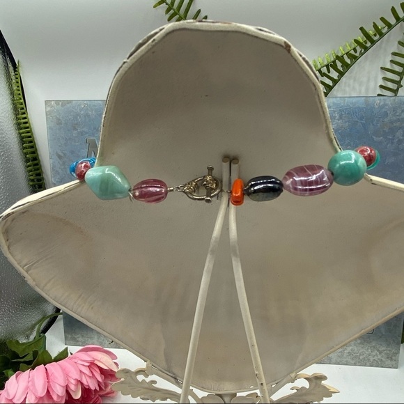 Glass Multi Color Necklace - Picture 4 of 6